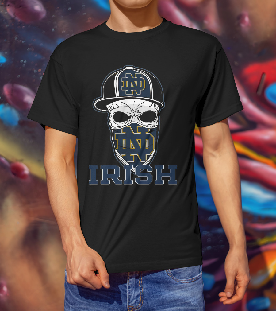 Notre Dame Fighting Irish Skull Hat T-Shirt