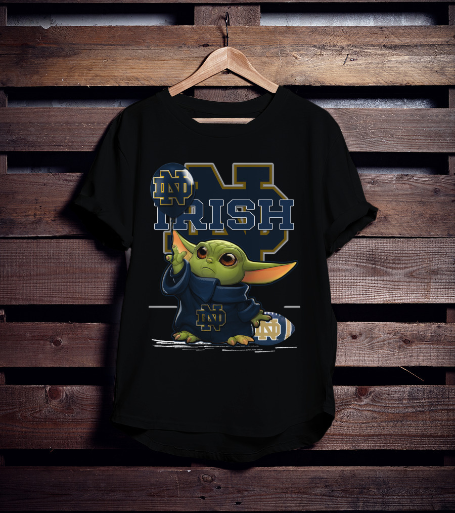Yoda Notre Dame Irish ND Football Balloon T-Shirt