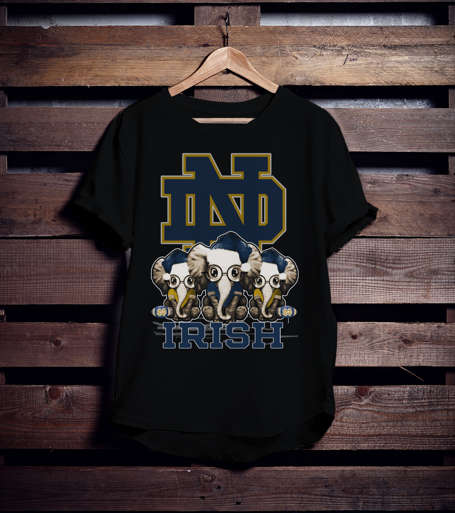 ND Elephants Irish Xmas Notre Dame Fighting Irish T-Shirt