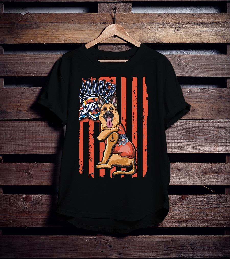 Thunder Oklahoma City Dog I Love Mom T-Shirt