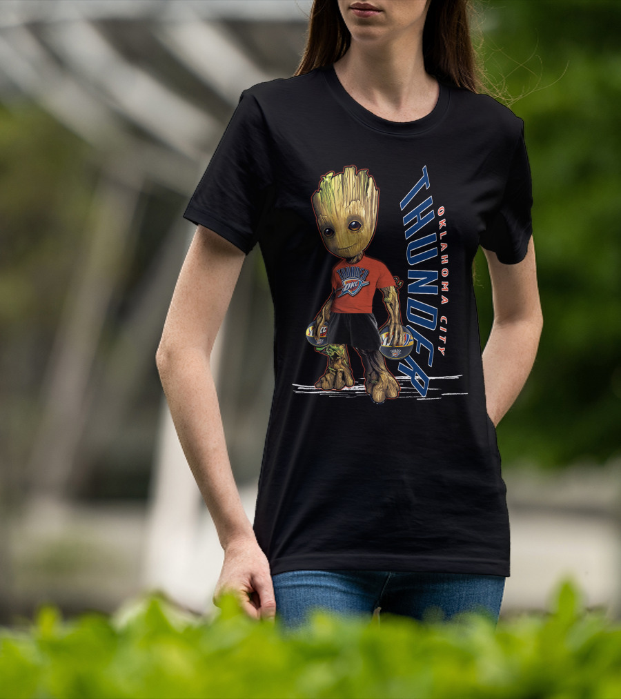 Groot Holding Oklahoma City Thunder Basketballs T-Shirt