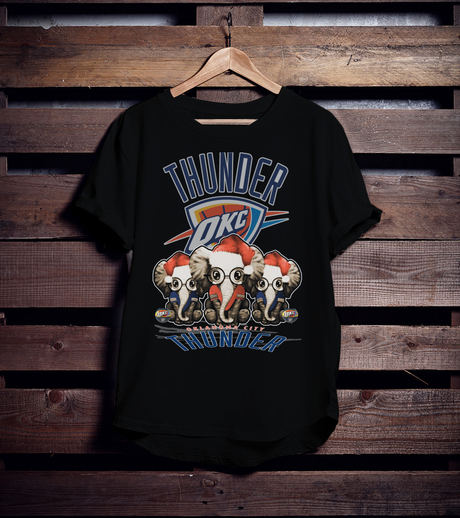 OKC Thunder Christmas Elephants Oklahoma City T-Shirt