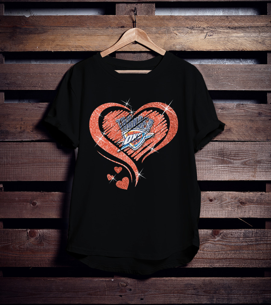Heart Diamond OKC Thunder Sparkle T-Shirt