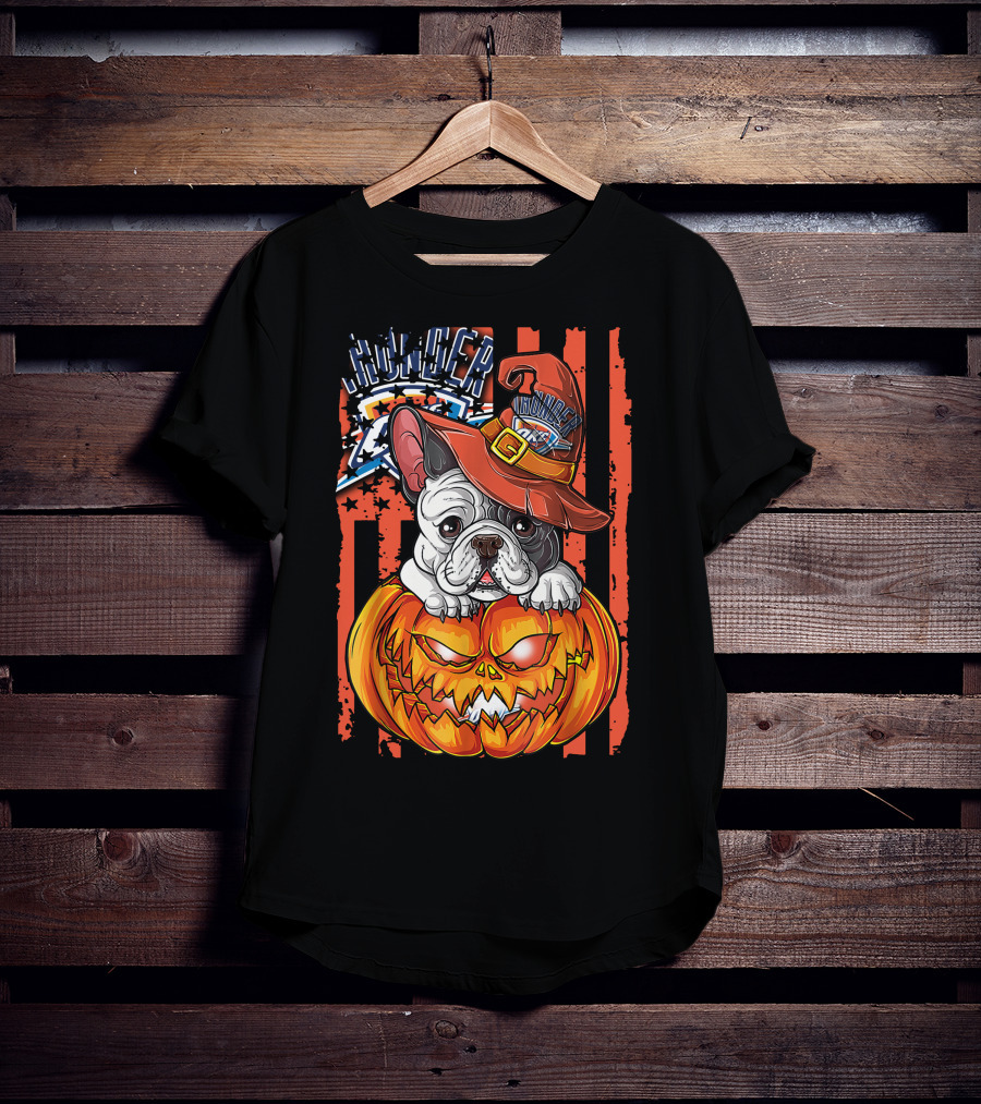 Hlw Bulldog Oklahoma City Thunder Halloween Pumpkin T-Shirt