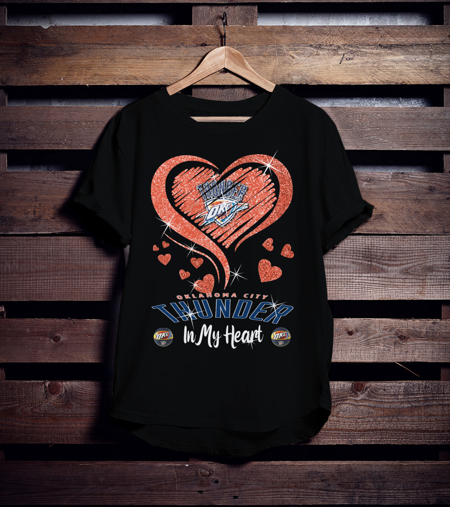 Oklahoma City Thunder Sparkling Heart In My Heart T-Shirt