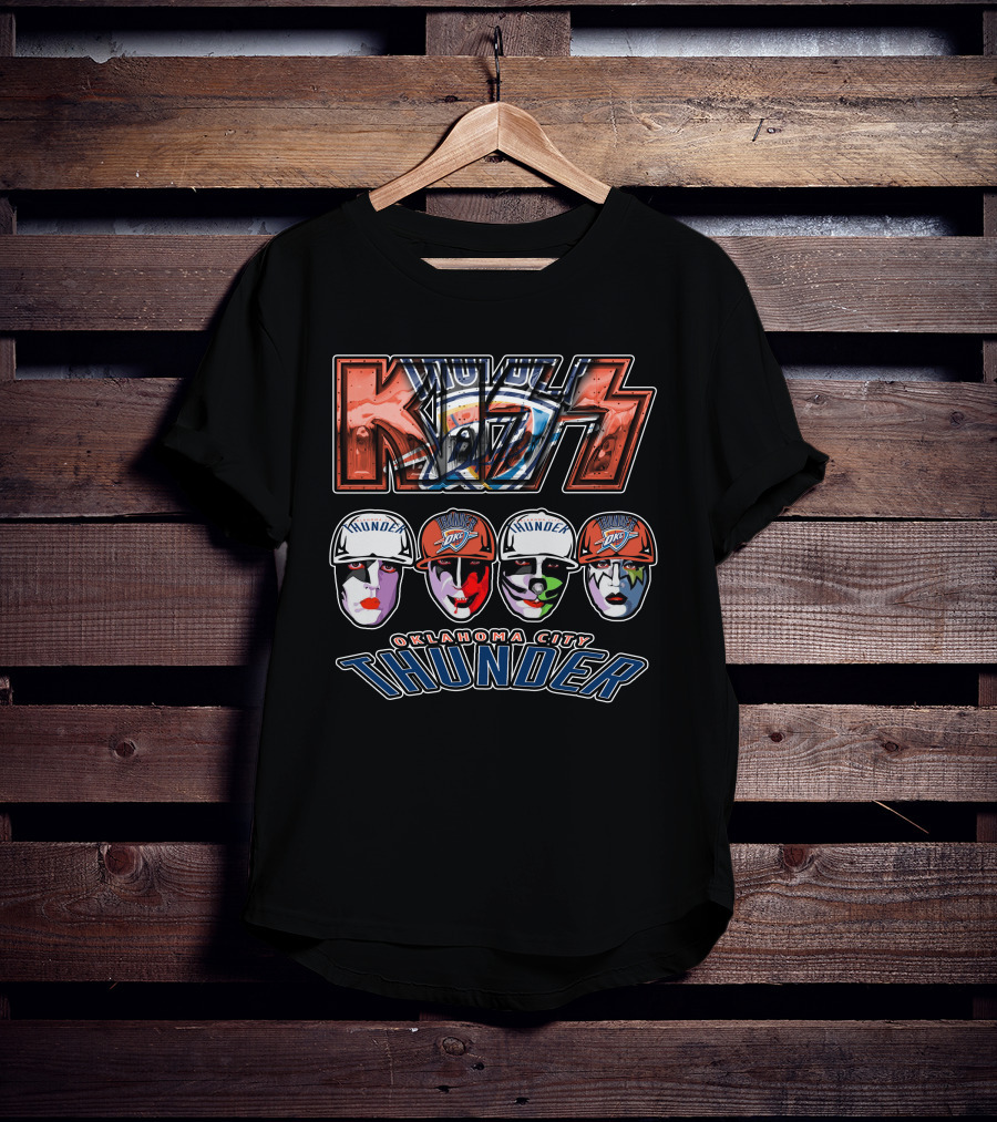 Kiss Oklahoma City Thunder Mascot Face Paint Display T-Shirt