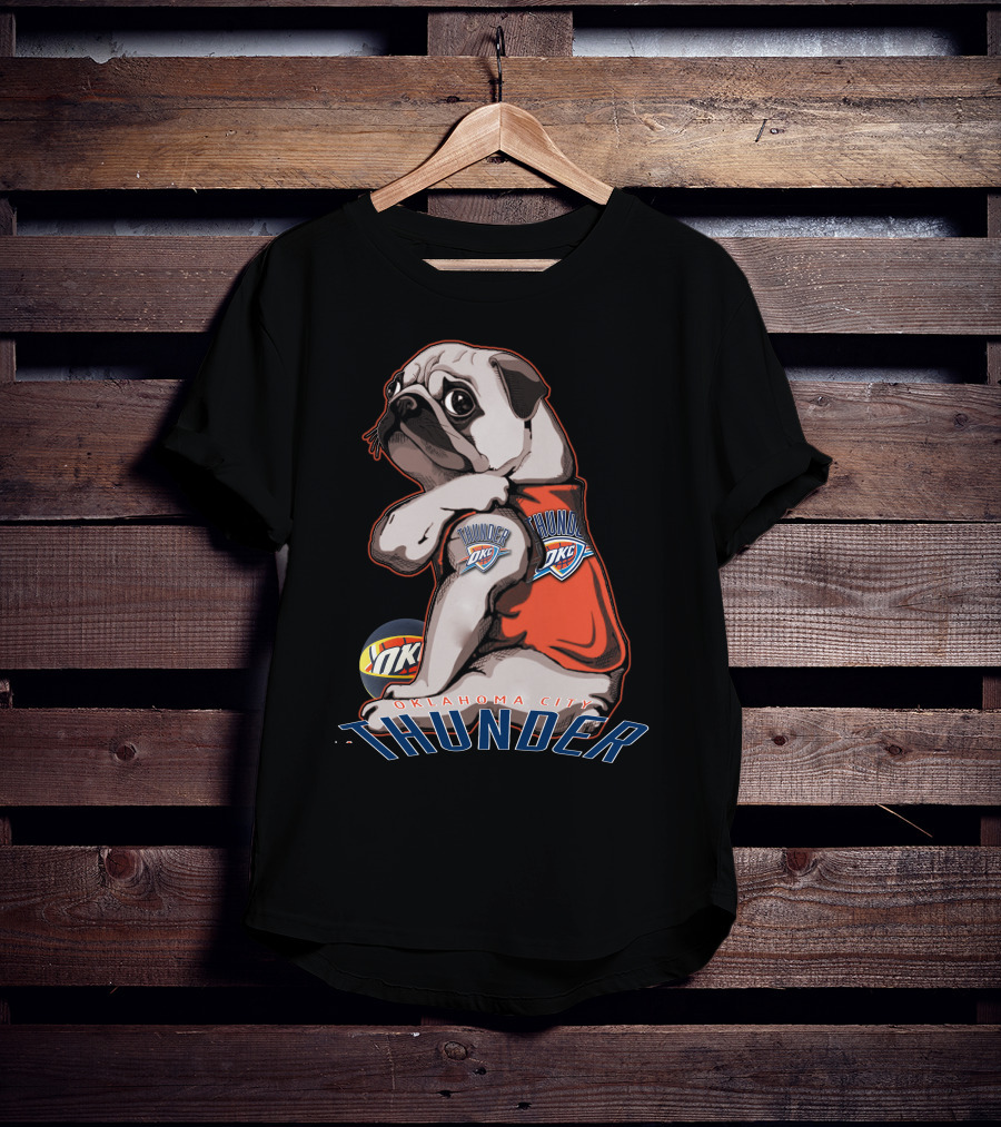 Oklahoma City Thunder Pug With DKC Thunder T-Shirt