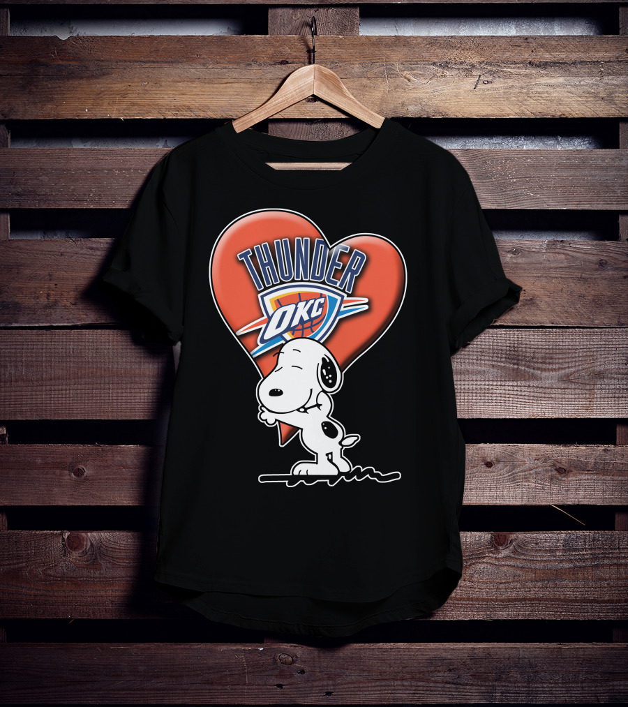 Snp V1 Oklahoma City Thunder Okc Snoopy Heart T-Shirt