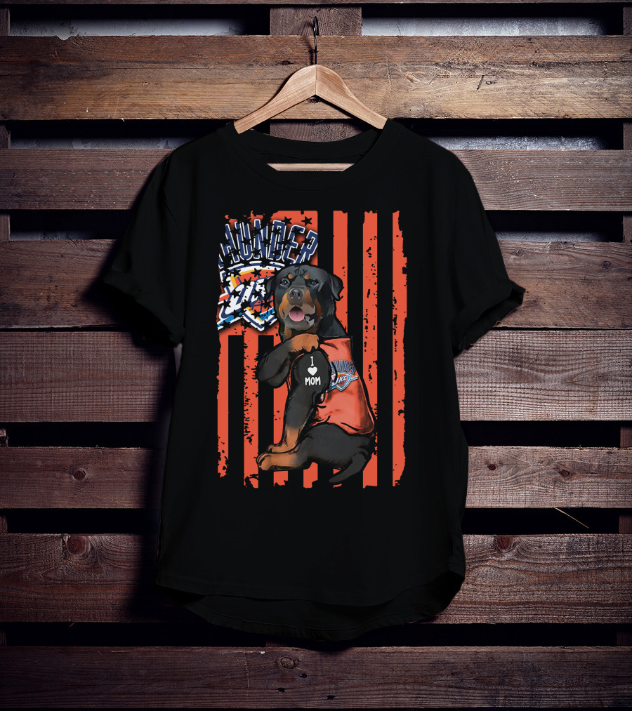 Rottweiler I Love Mom Oklahoma City Thunder Fan T-Shirt