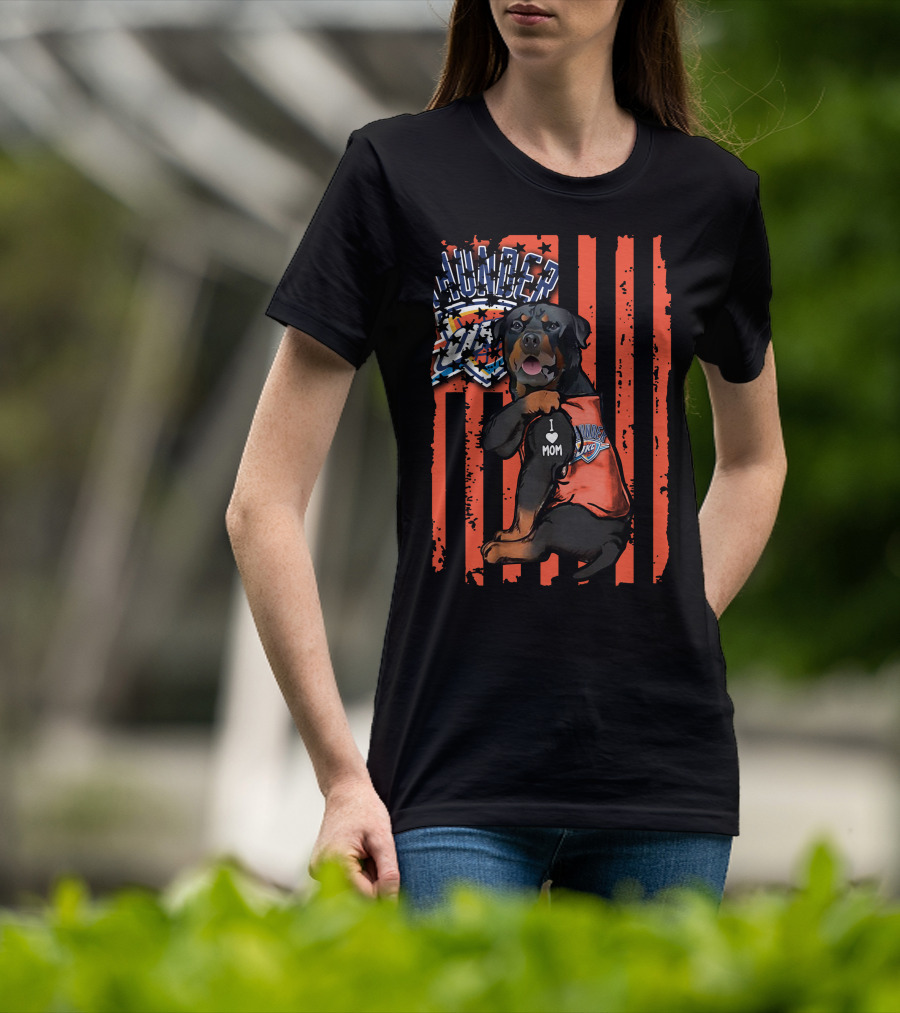 Rottweiler I Love Mom Oklahoma City Thunder Fan T-Shirt