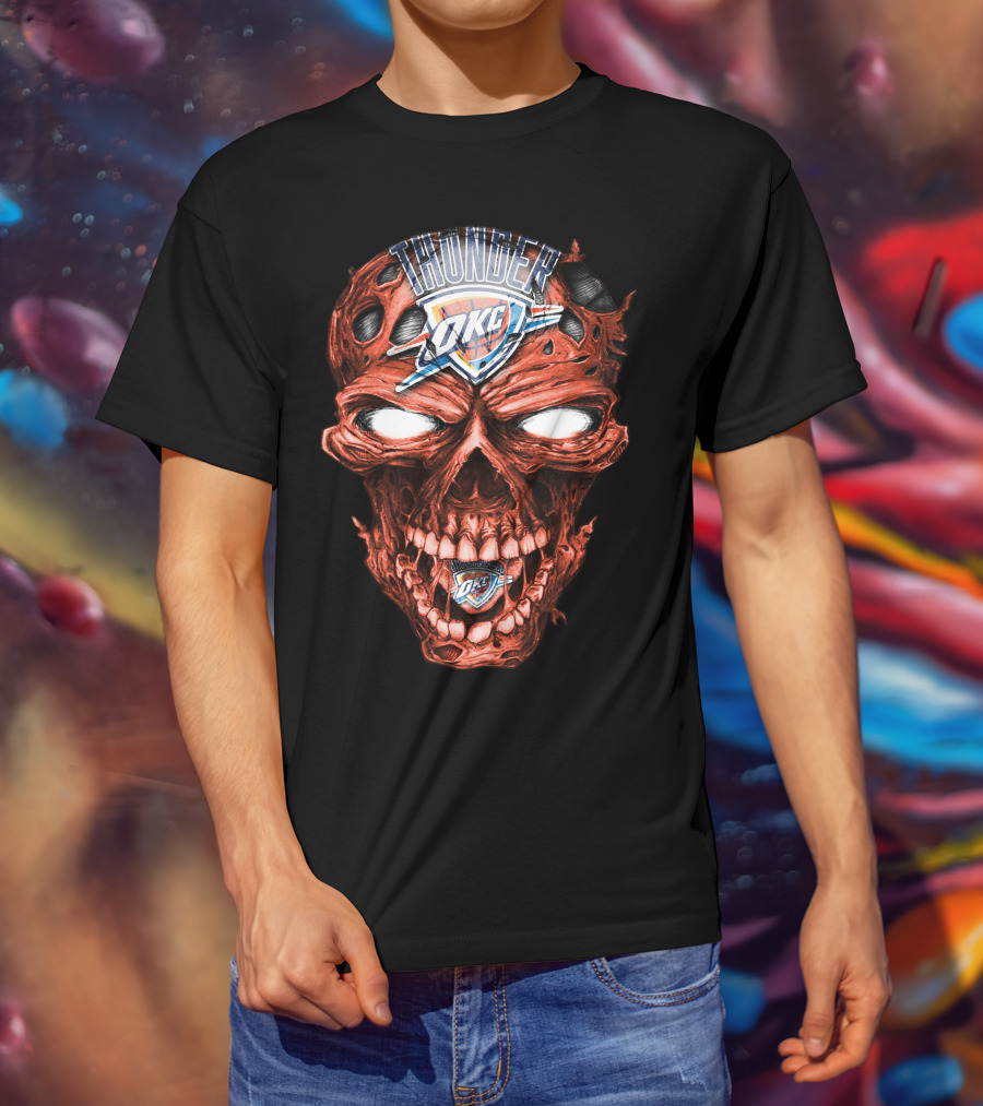 Oklahoma City Thunder Skull OKC Thunder T-Shirt