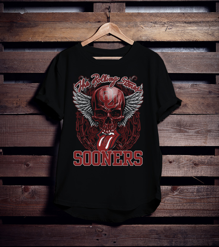 The Rolling Stones Ou Sooners Skull Wings T-Shirt