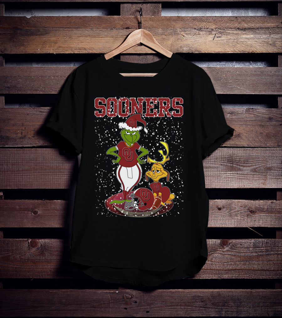 Grinchxmas Oklahoma Sooners Holiday Sweater Santa Max OU Football T-Shirt