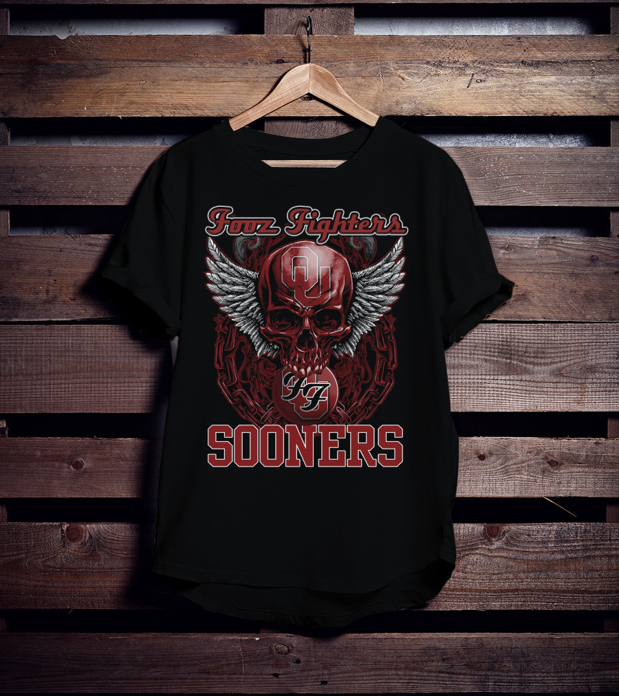 Foo Fighters OU Sooners Skull Wings T-Shirt