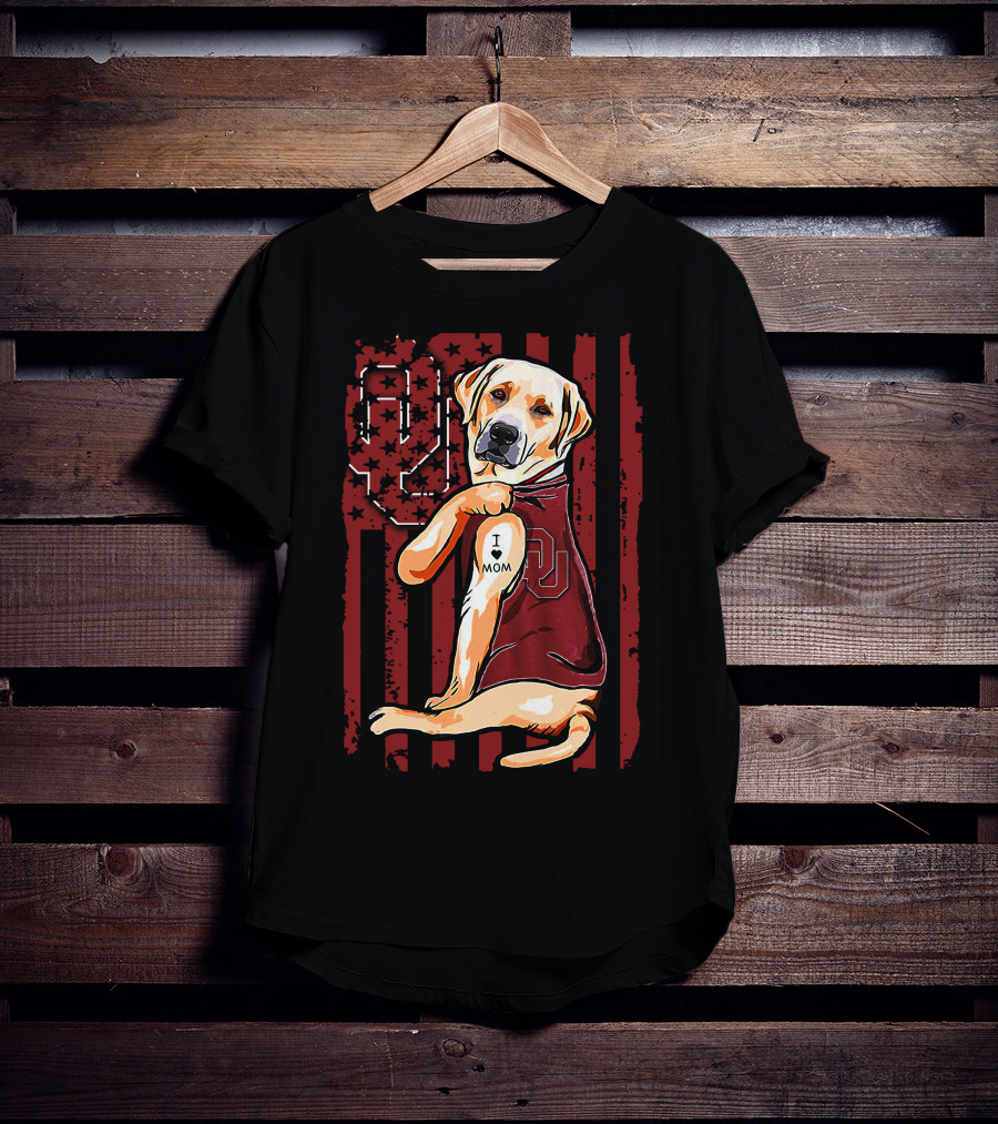OU Labrador Retriever I Love Mom Oklahoma Sooners T-Shirt
