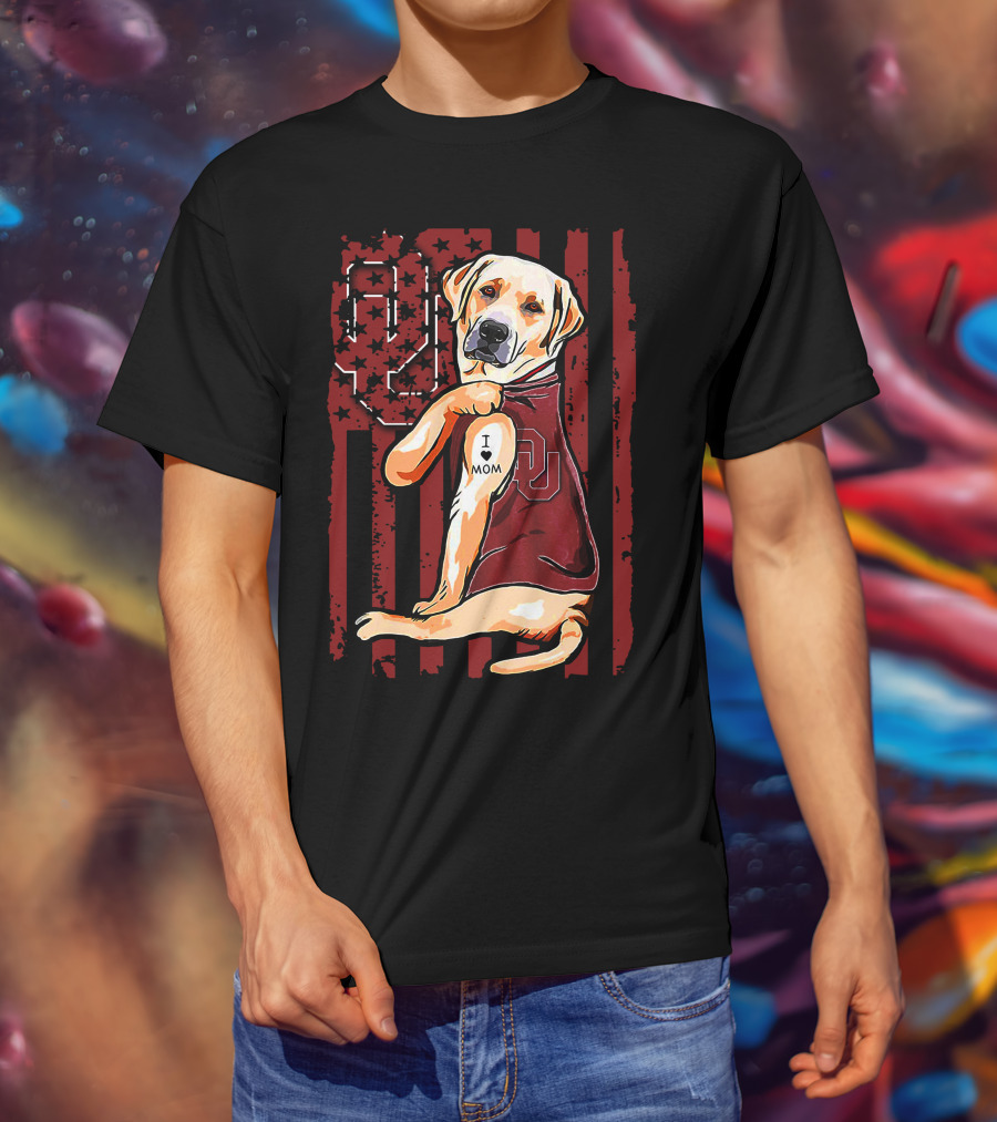 OU Labrador Retriever I Love Mom Oklahoma Sooners T-Shirt