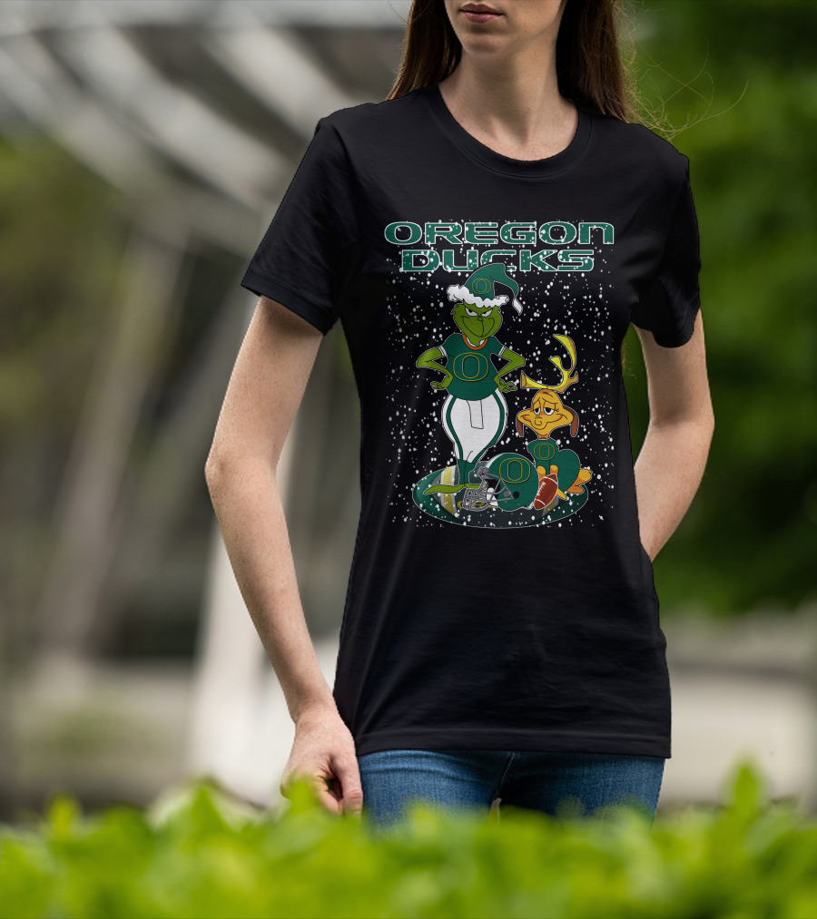 Oregon Ducks Grinchxmas Football Holiday T-Shirt