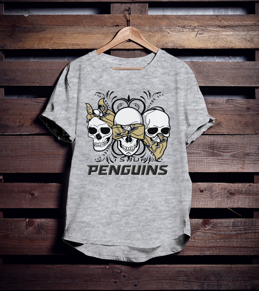 3 Skull Pittsburgh Penguins TSUF T-Shirt