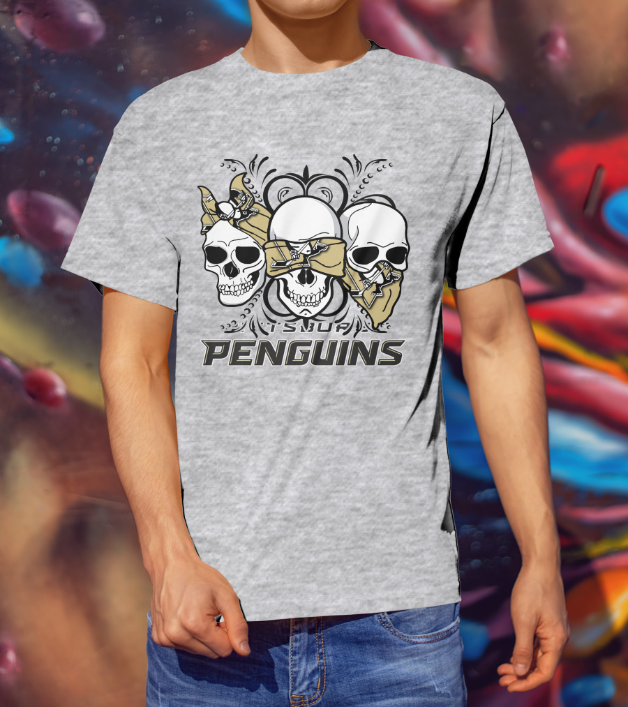 3 Skull Pittsburgh Penguins TSUF T-Shirt