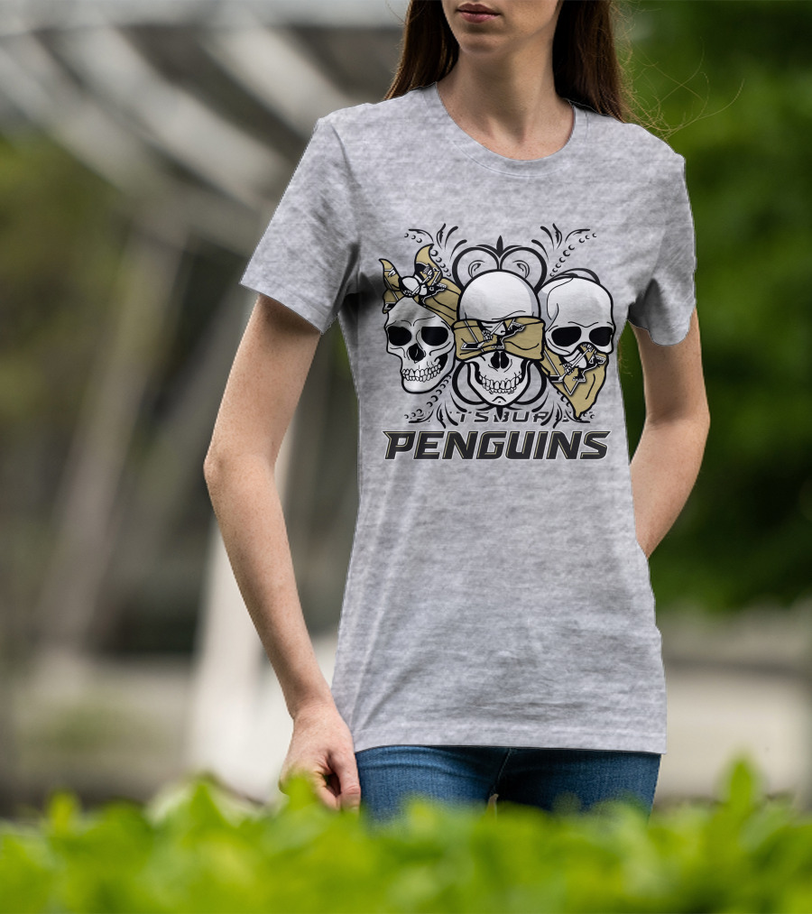 3 Skull Pittsburgh Penguins TSUF T-Shirt