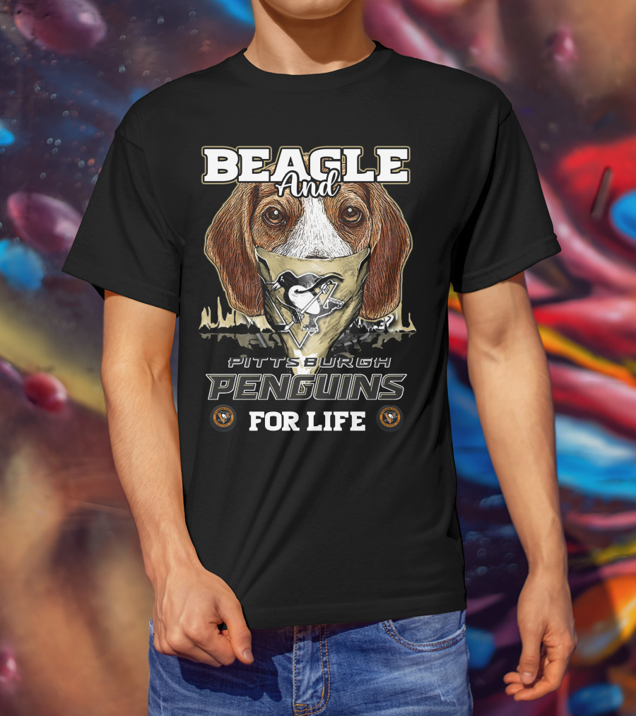 Beagle And Pittsburgh Penguins For Life T-Shirt