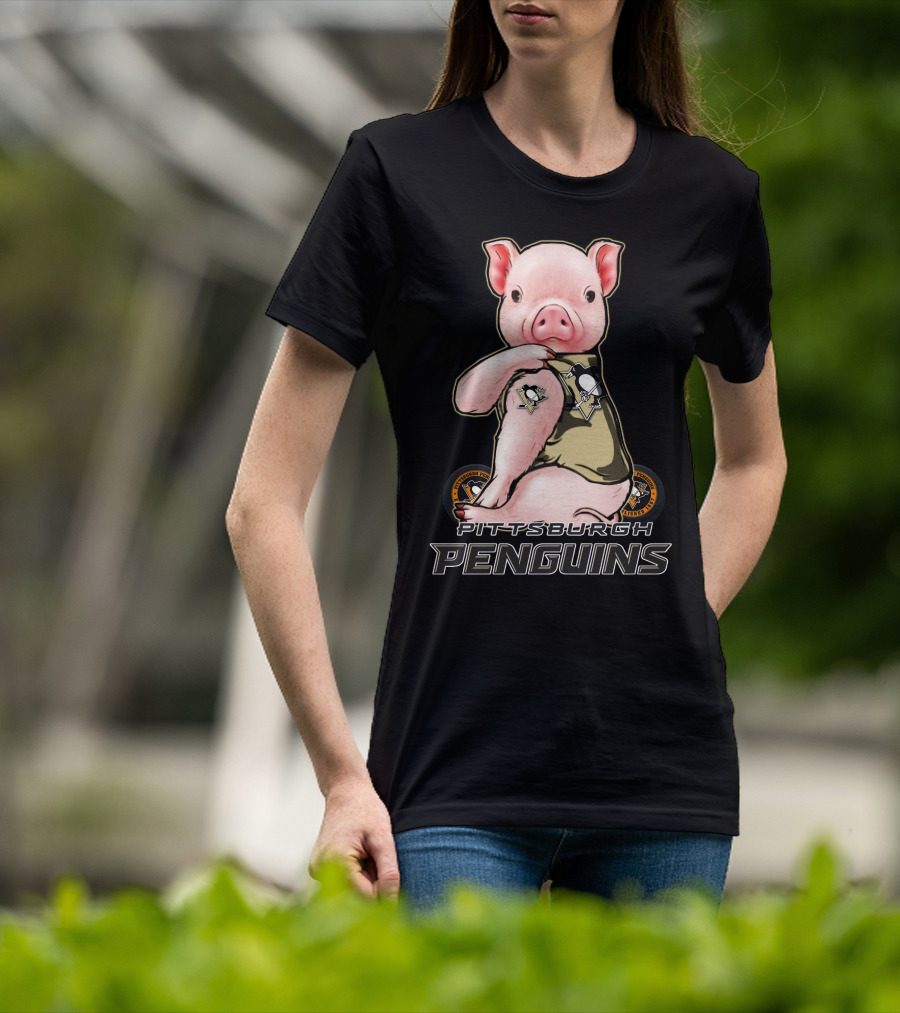 Pittsburgh Penguins Pig In Jersey With Team T-Shirt