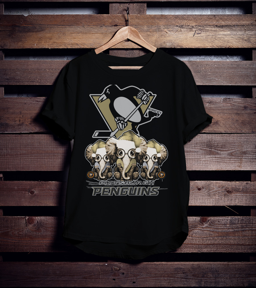 Pittsburgh Penguins Elephants Christmas T-Shirt