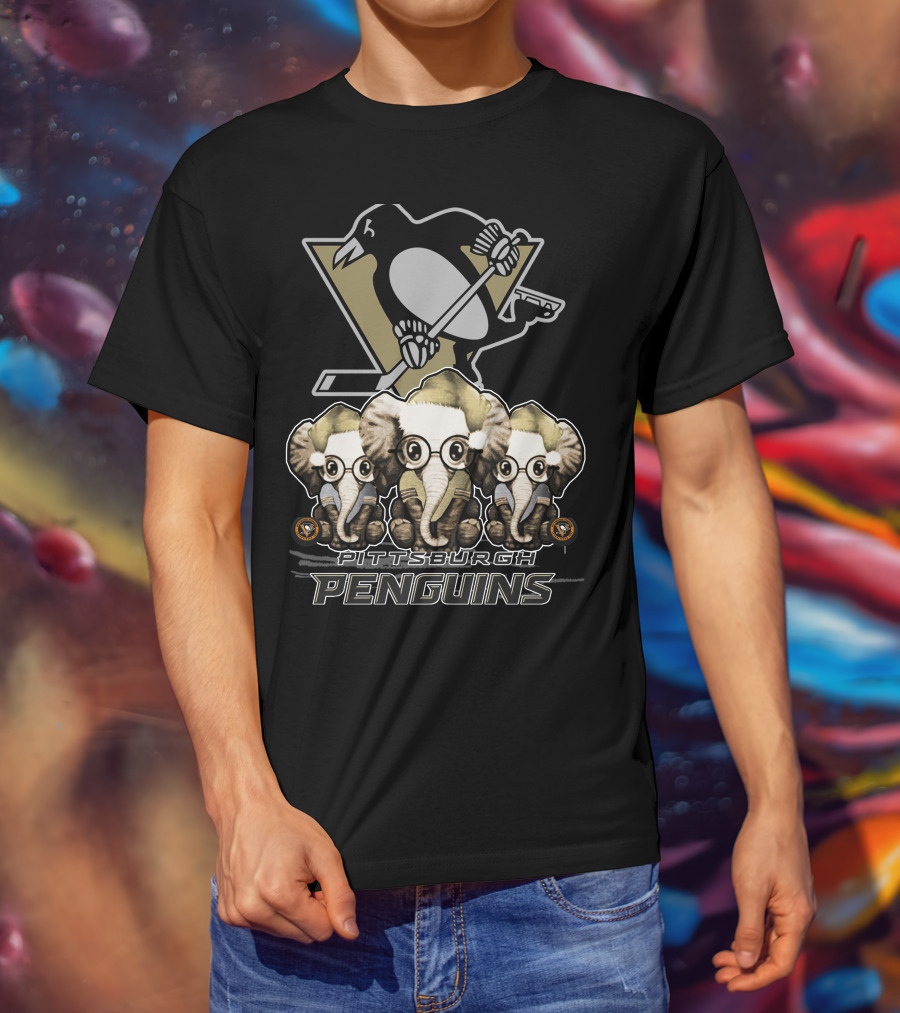Pittsburgh Penguins Elephants Christmas T-Shirt