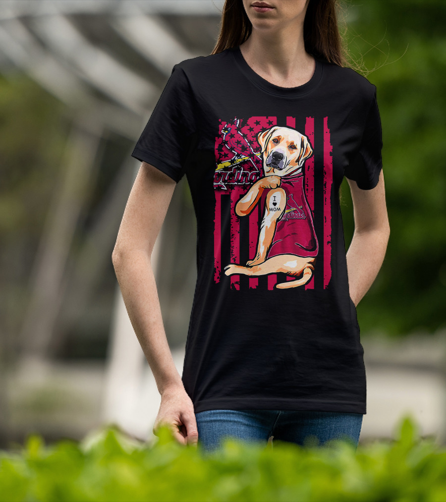 Labrador Retriever I Love Mom St. Louis Cardinals T-Shirt