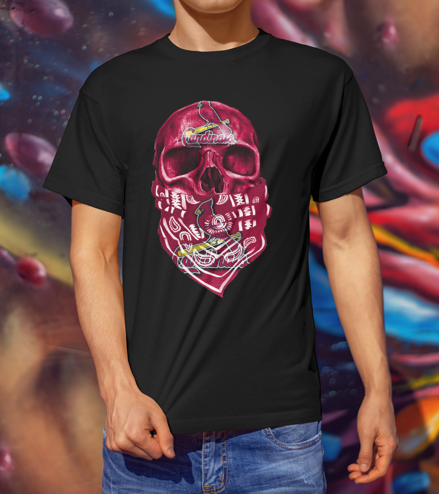 Skull Cardinals Bandana St. Louis T-Shirt