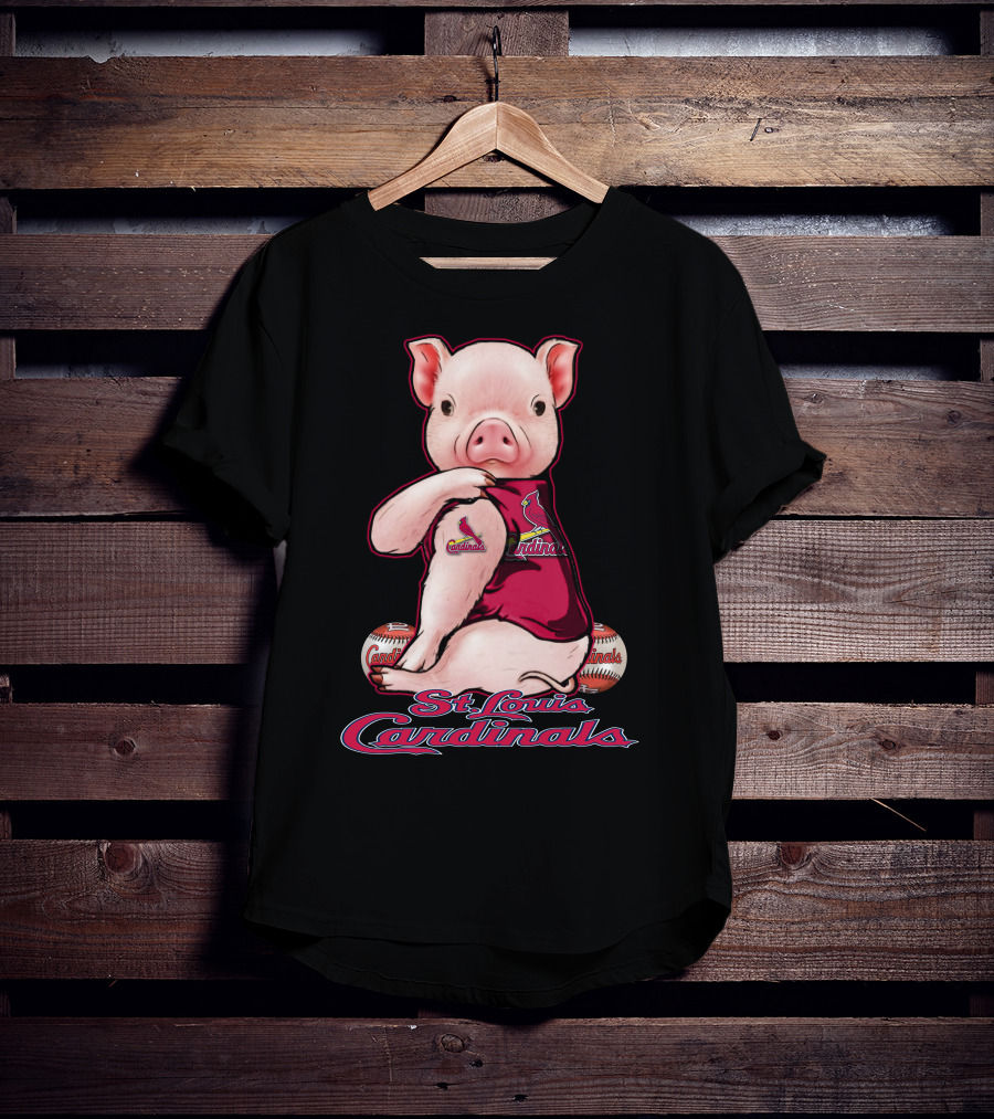 St. Louis Cardinals Pig With Baseballs T-Shirt
