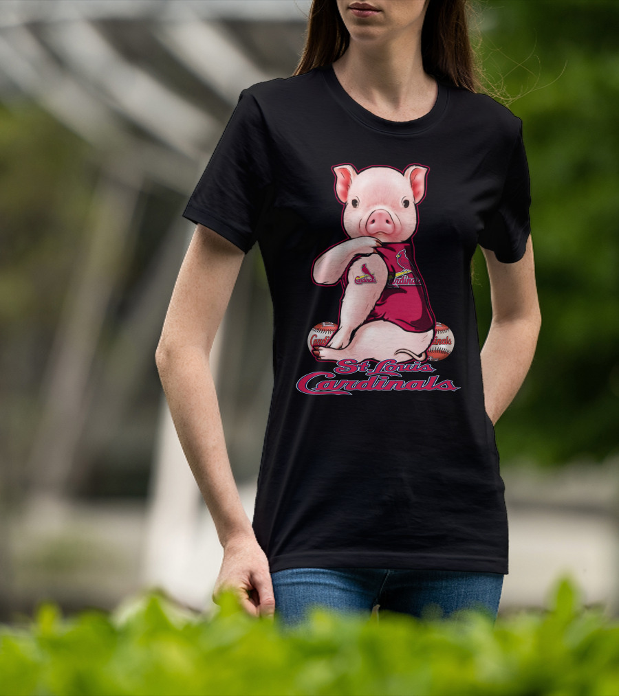 St. Louis Cardinals Pig With Baseballs T-Shirt
