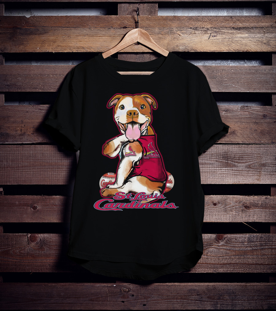 St. Louis Cardinals Pitbull Baseball Team Mascot T-Shirt