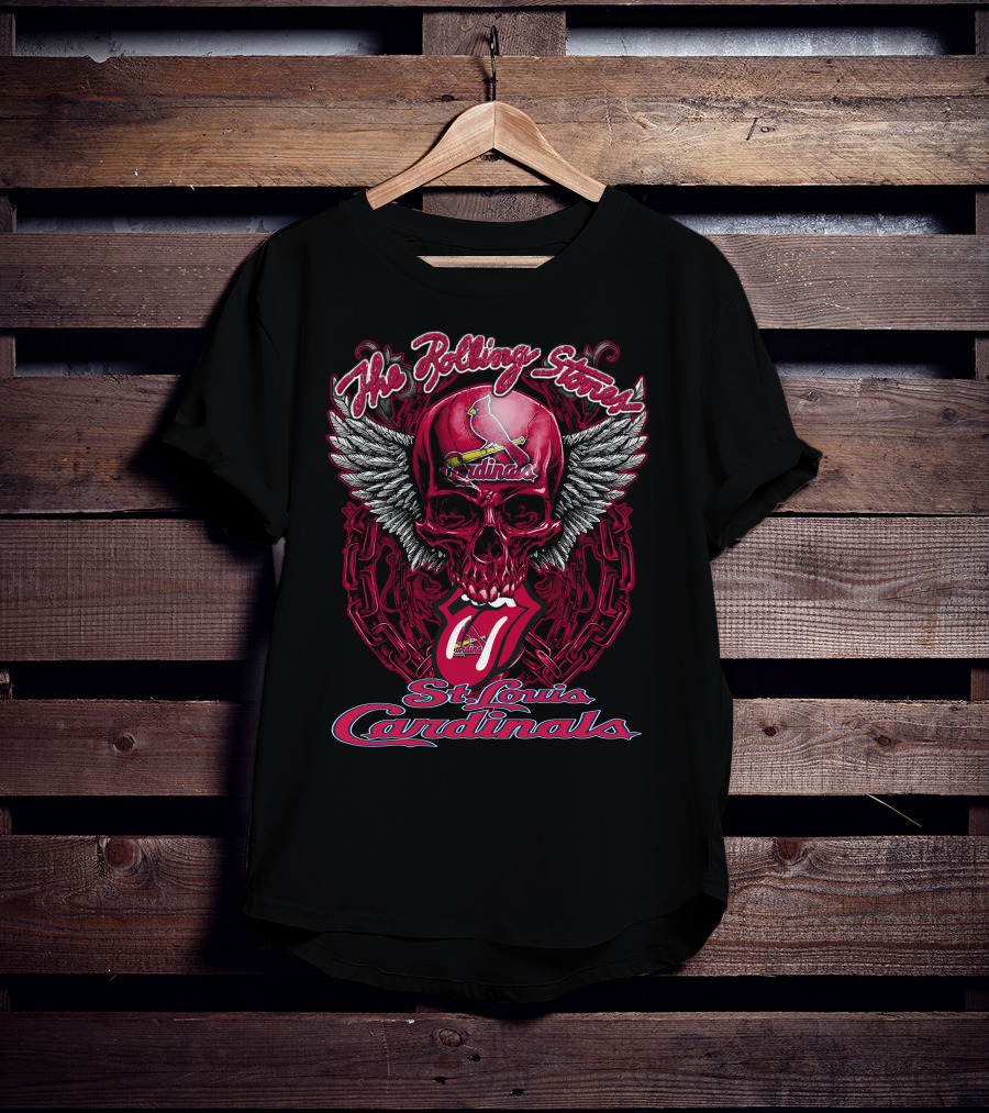 The Rolling Stones St. Louis Cardinals Skull And Wings T-Shirt