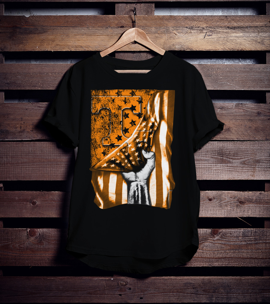 Tennessee Volunteers Flag Grunge Stars Stripes Fist Orange T T-Shirt