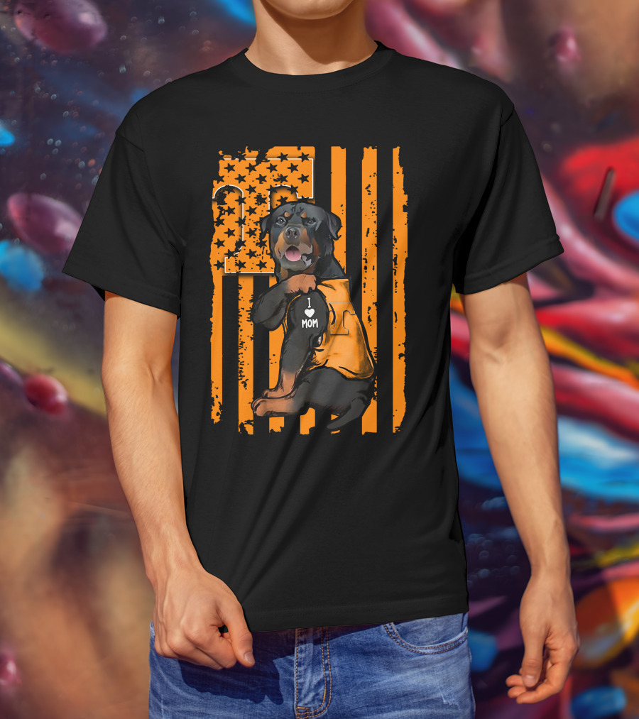 Rottweiler I Love Mom Tennessee Volunteers T-Shirt