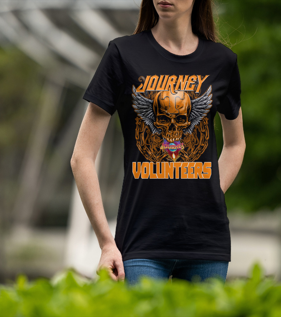 Journey Volunteers Winged Skull Chain Flame T-Shirt