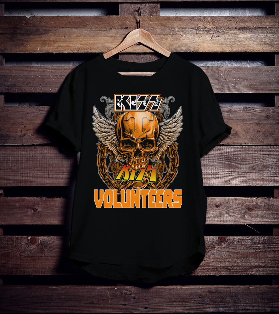 Kiss Tennessee Volunteers Skull Wings Chain T-Shirt