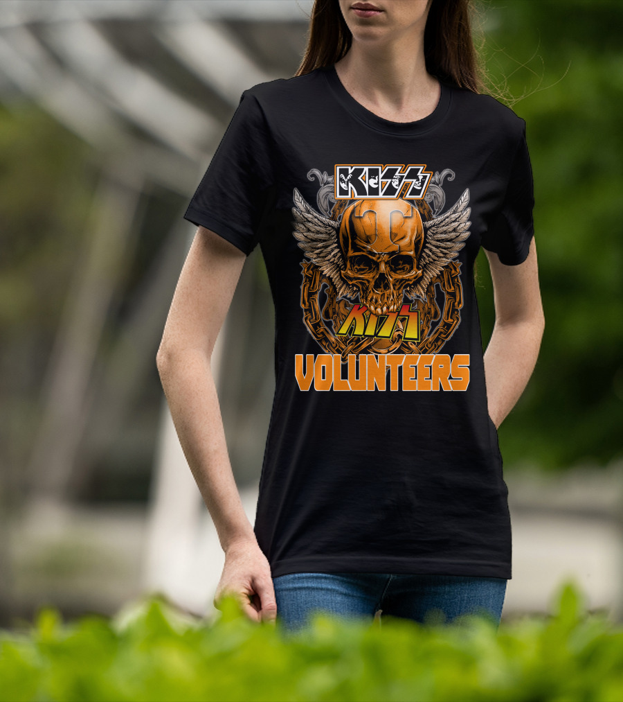 Kiss Tennessee Volunteers Skull Wings Chain T-Shirt