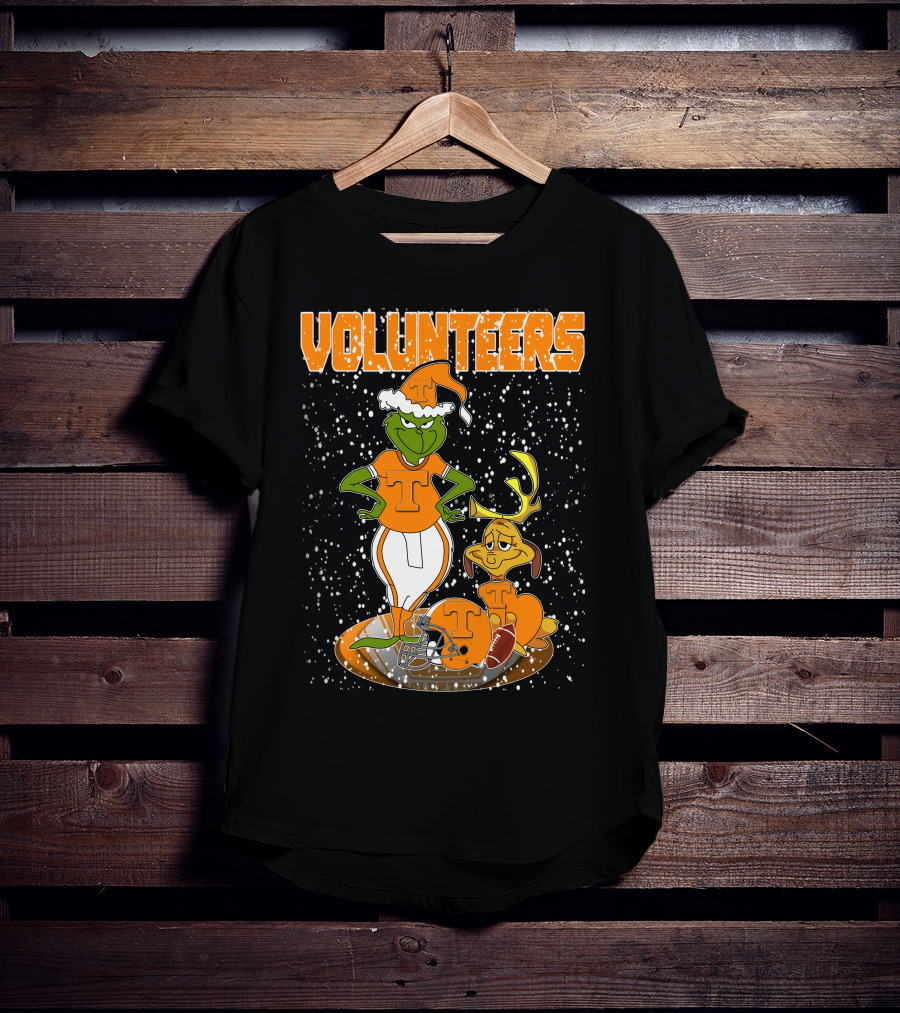 Grinch Tennessee Volunteers Christmas Football T-Shirt