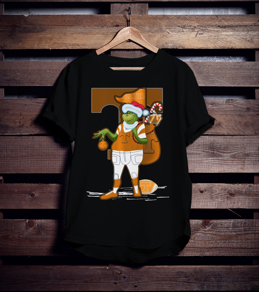 Grinchxmas Tennessee Volunteers Holiday Football Spirit T-Shirt