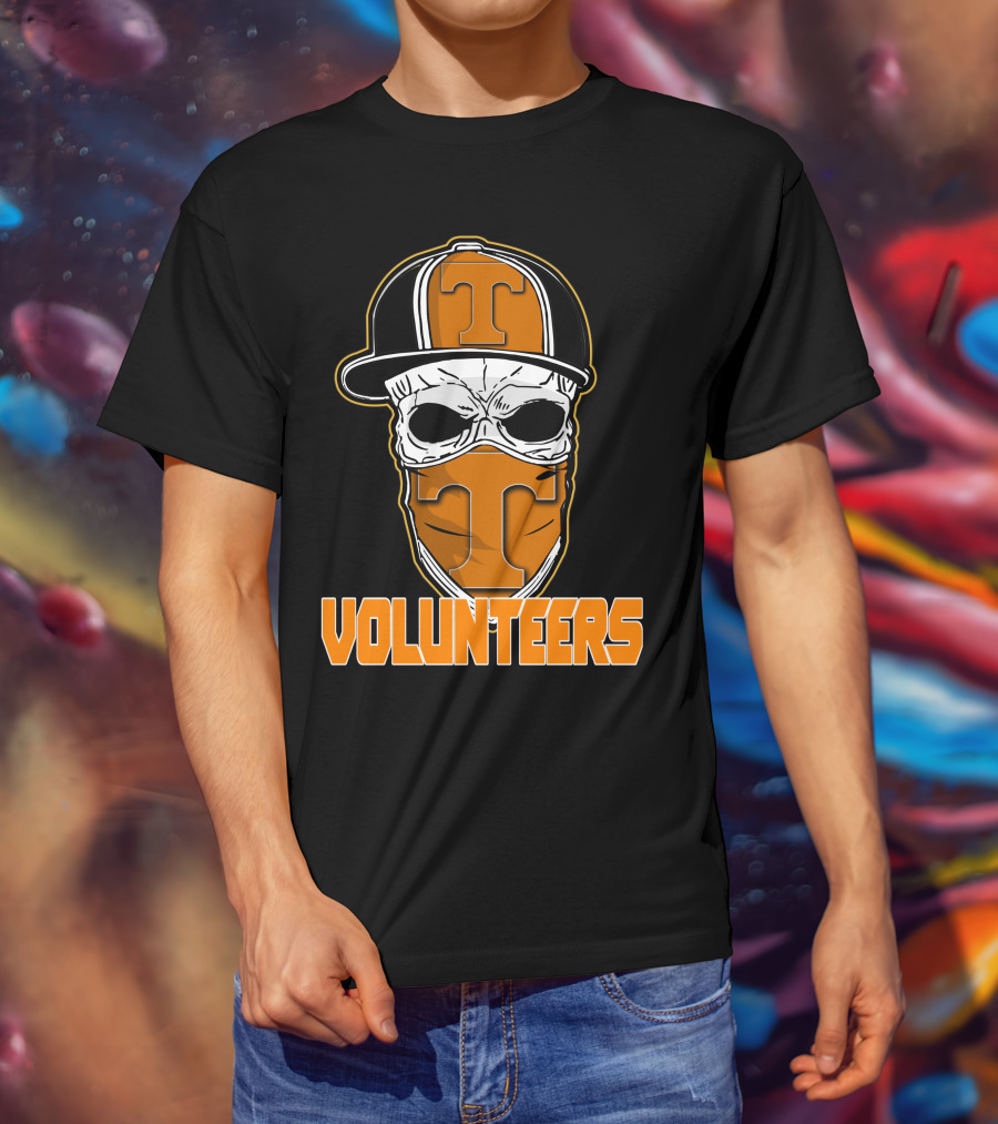 Skull With Hat Tennessee Volunteers Logo Bandana T-Shirt