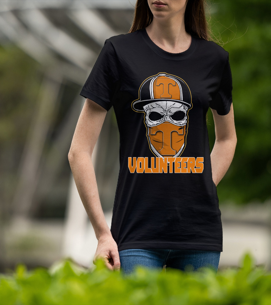 Skull With Hat Tennessee Volunteers Logo Bandana T-Shirt