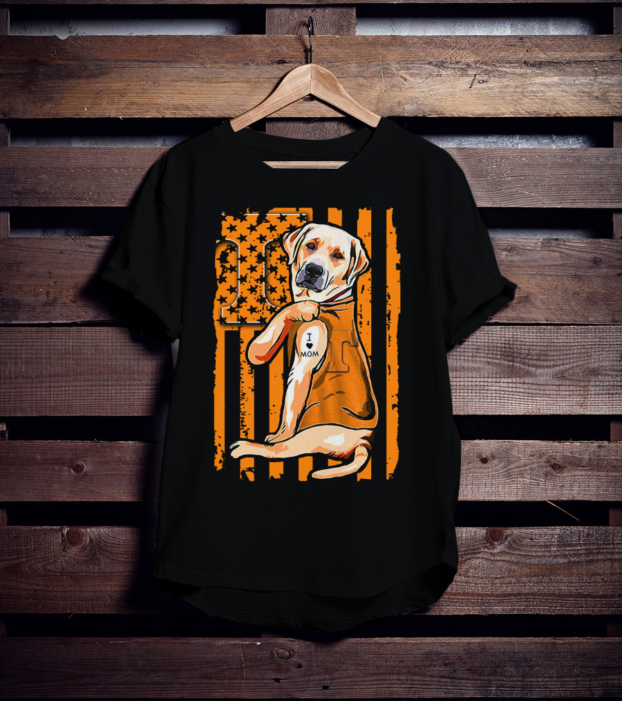 Labrador Retriever I Love Mom Tennessee Volunteers T-Shirt