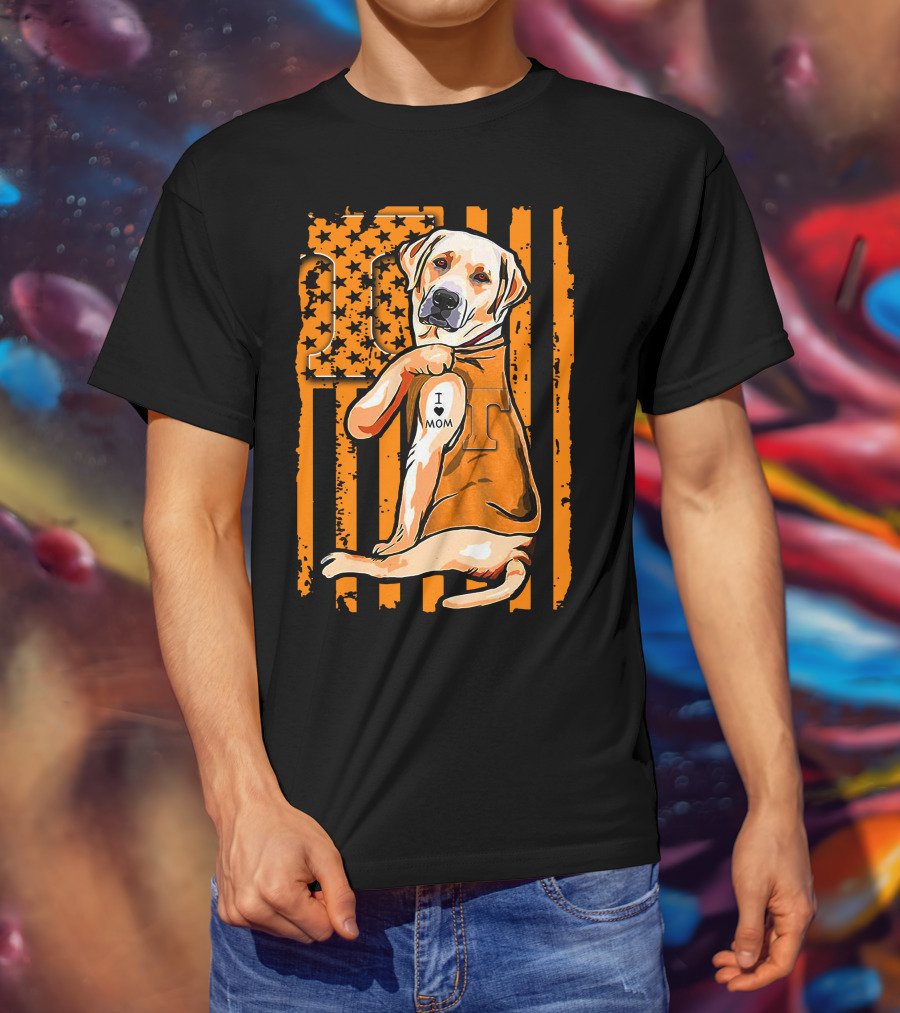 Labrador Retriever I Love Mom Tennessee Volunteers T-Shirt