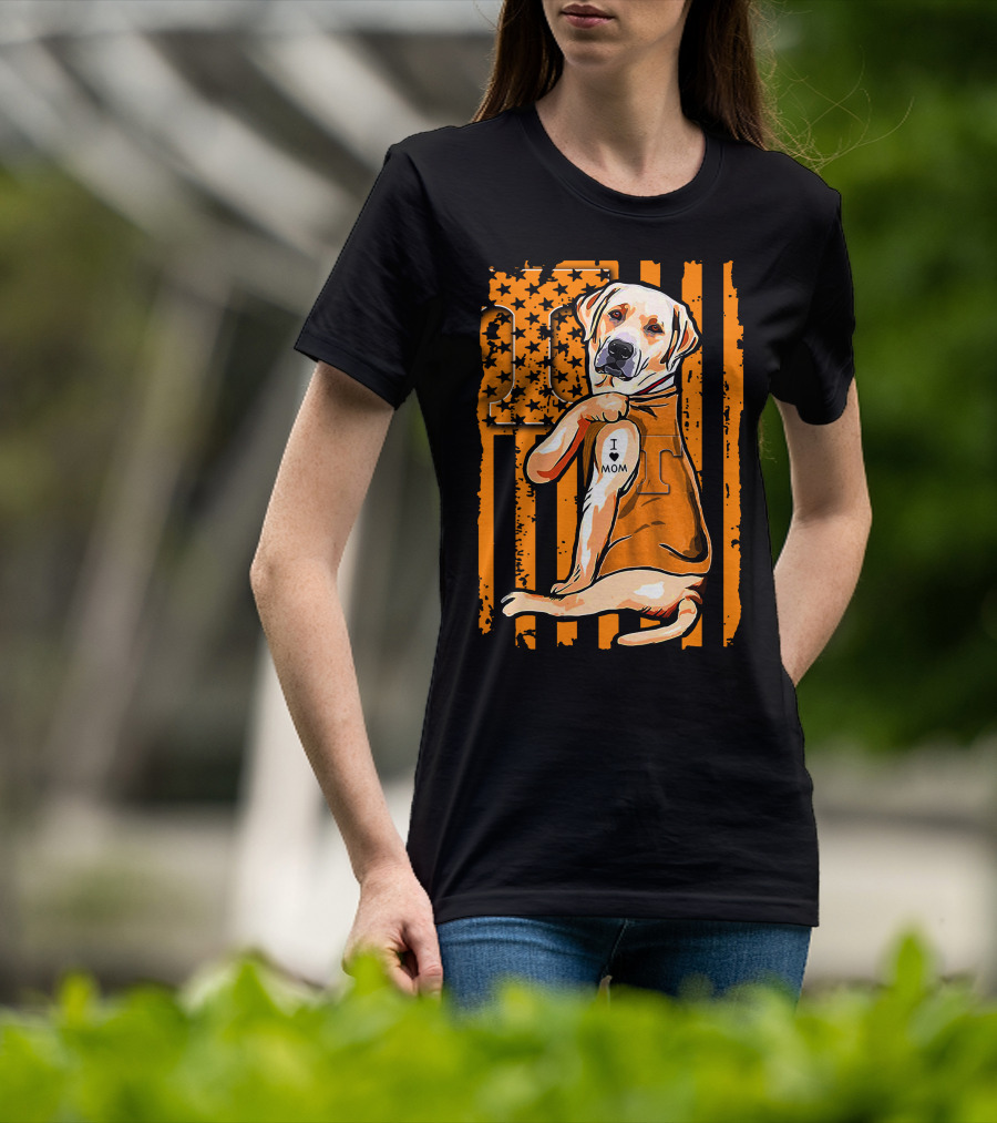 Labrador Retriever I Love Mom Tennessee Volunteers T-Shirt