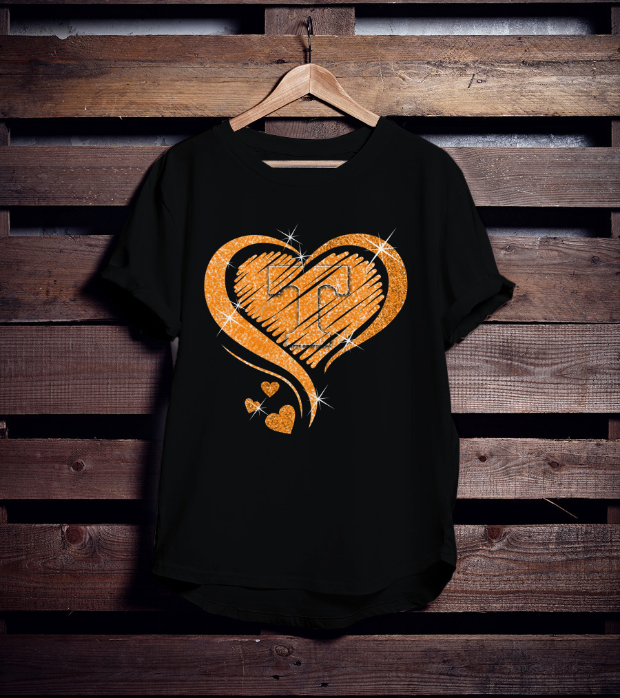 Heart Diamond Glitter Tennessee Volunteers T-Shirt