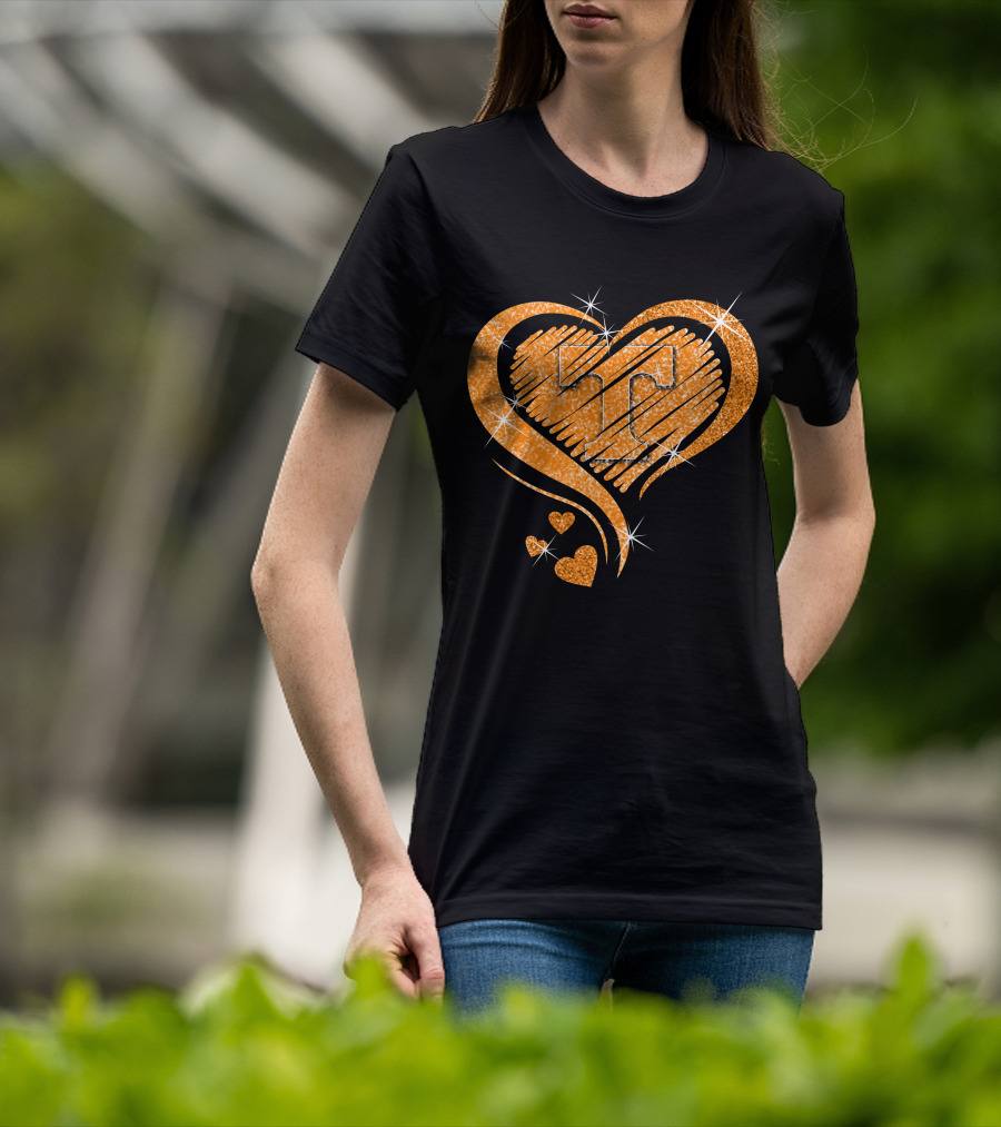 Heart Diamond Glitter Tennessee Volunteers T-Shirt