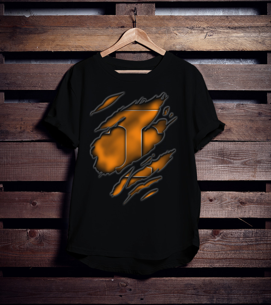 Torn Tennessee Volunteers Logo Claw Marks T-Shirt