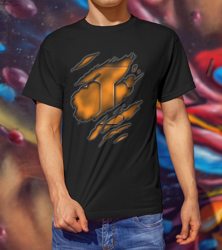 Torn Tennessee Volunteers Logo Claw Marks T-Shirt